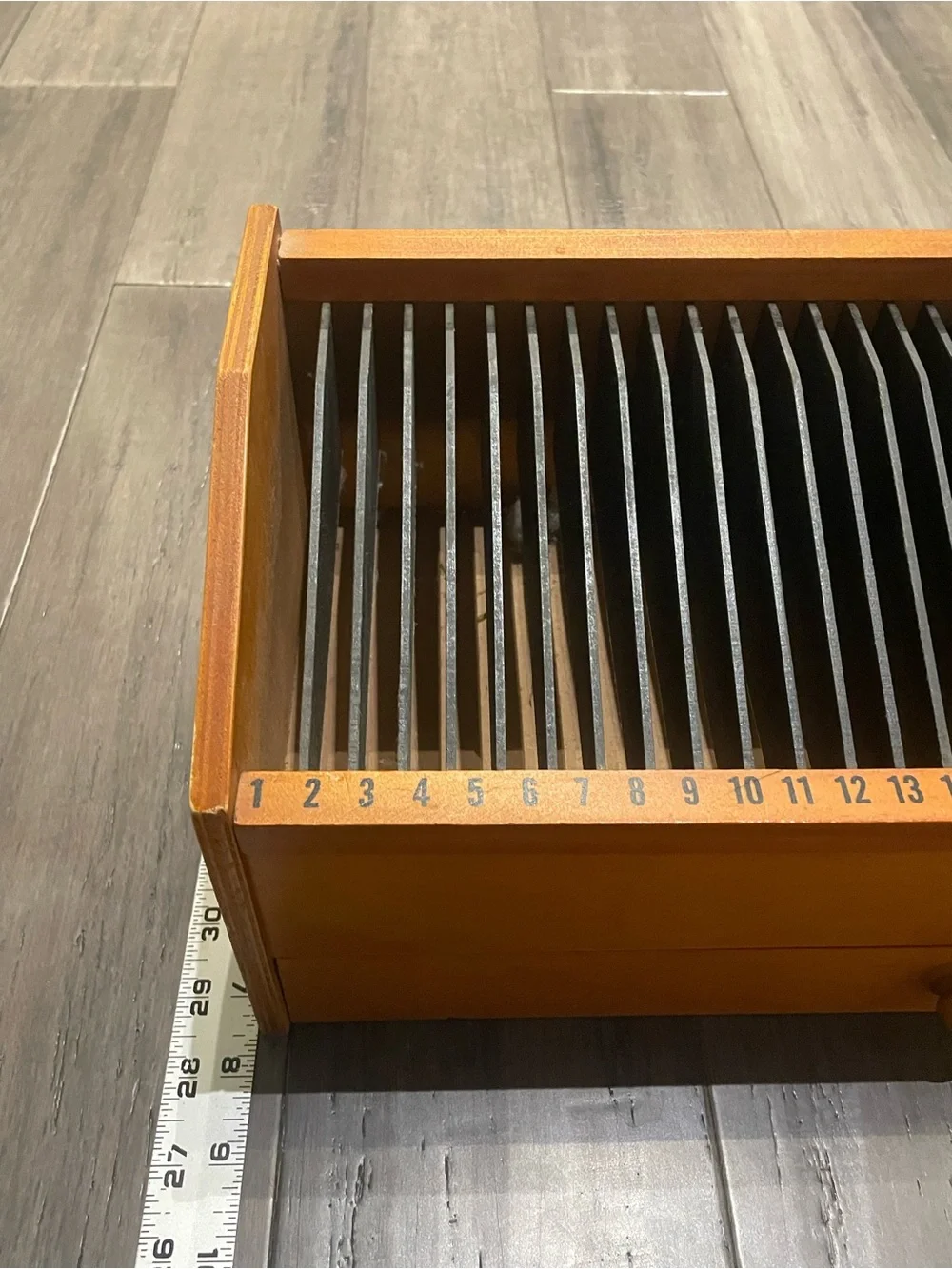 Vintage Wooden CD Storage Rack Organizer 31+ Slots w/ Drawer Retro Media Holder